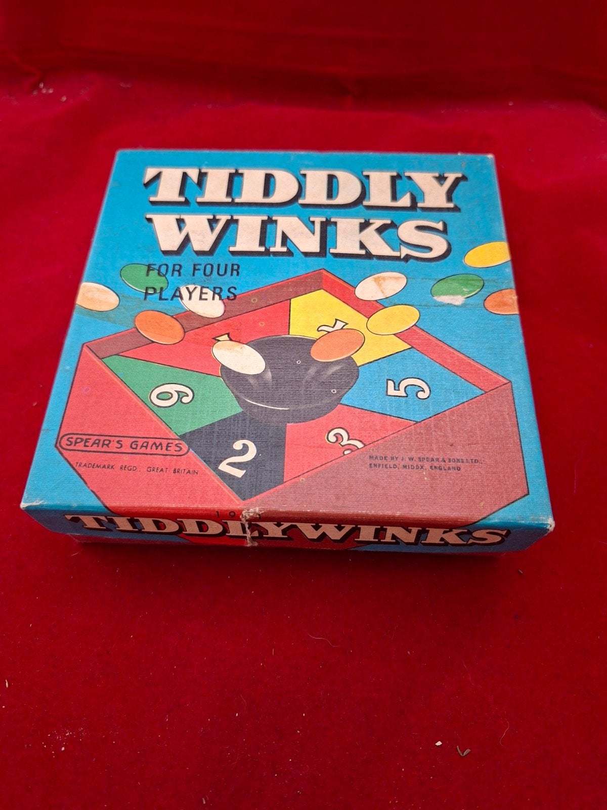 Vintage Tiddly Winks Spel - J.W. Spear & Sons Ltd., Drie of vier spelers, Ophalen of Verzenden, Gebruikt, J.W. Spear & Sons Ltd.