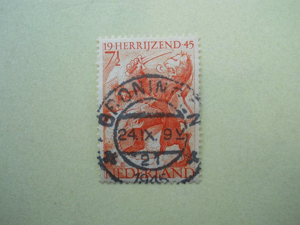 Nederland 1945 Bevrijdingszegel Nvph.443 stempel Groningen, Ophalen of Verzenden, Na 1940, Gestempeld
