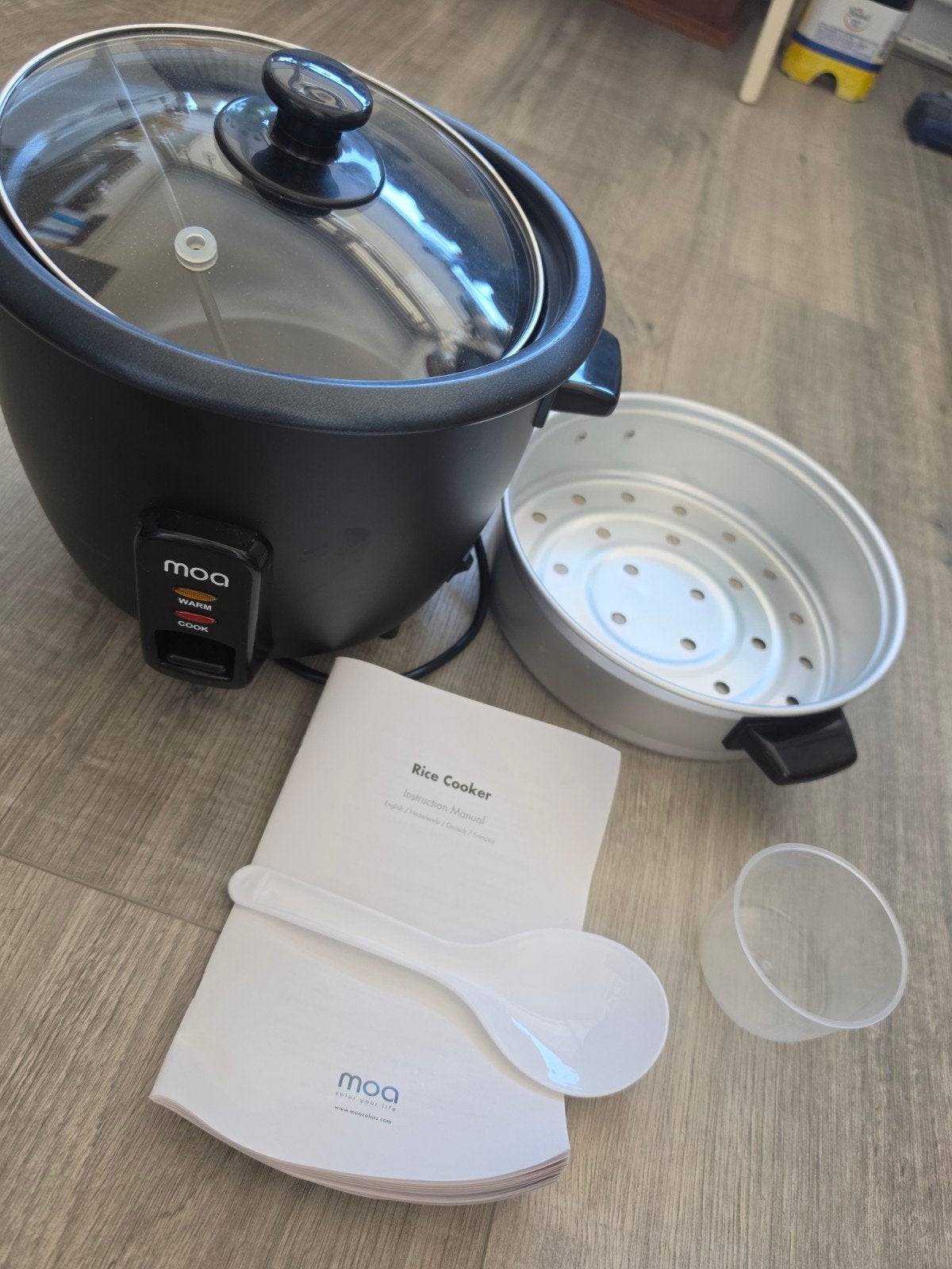 MOA Rijstkoker met stoomfunctie - 500W - Zwart, Ophalen, Nieuw