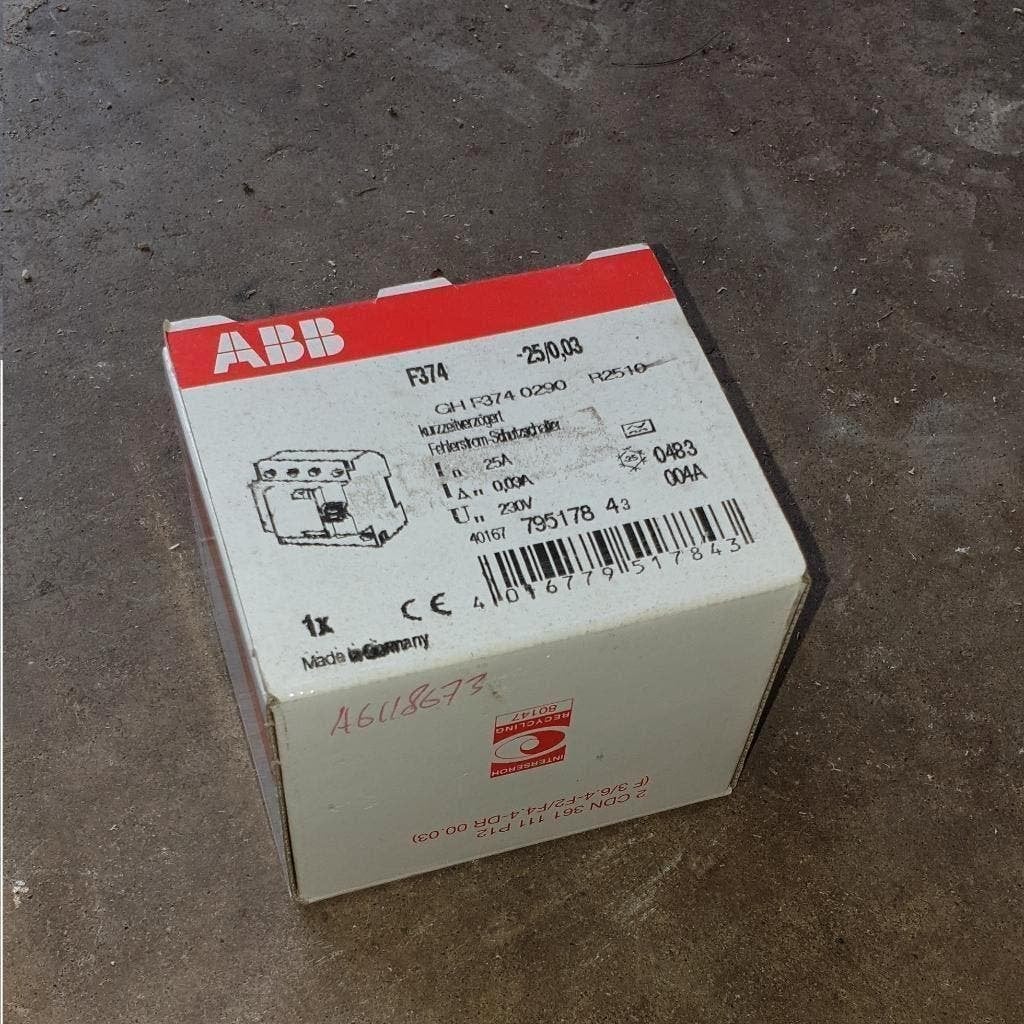 ABB AARDLEKSCHAKELAAR 25A 30 mA, Ophalen of Verzenden, Nieuw