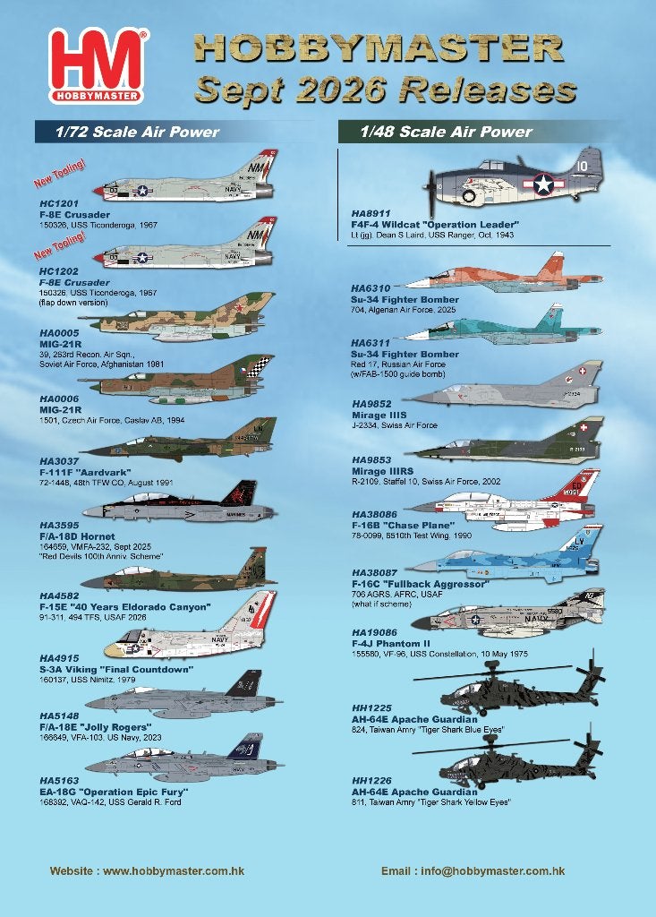 Hobbymaster pre-order oktober 2026 zonder vooruitbetaling!, Verzamelen, Verzenden, Nieuw, Military-Models VJ Mendelssohnstraße 29 info@military-models-vj.de