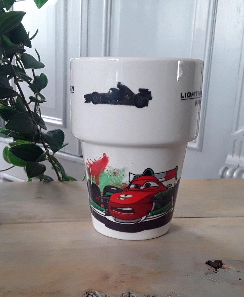 Melkbeker - mok van Disney - Cars - Lightning McQueen - Fran, Kinderen en Baby's, Overige Kinderen en Baby's, Zo goed als nieuw