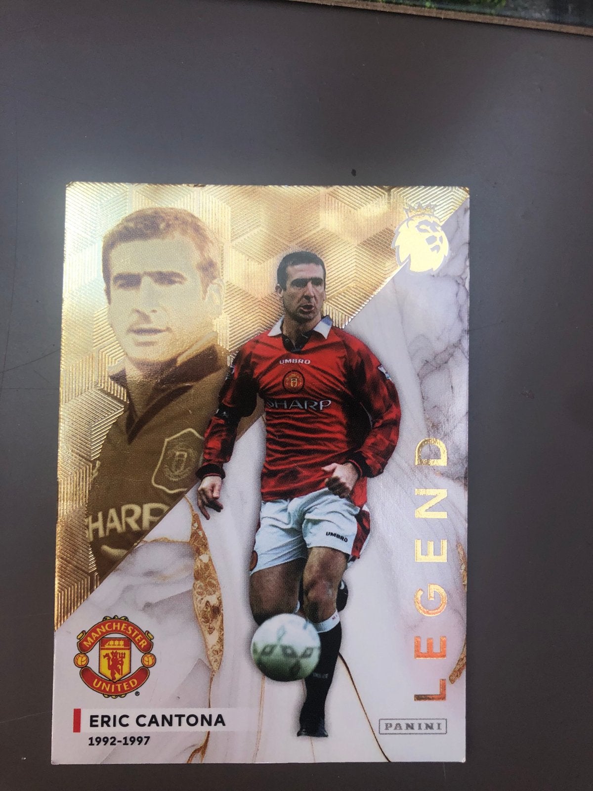 Eric Cantona Panini Premier League Legend kaart, Verzamelen, Ophalen of Verzenden, Zo goed als nieuw, Buitenlandse clubs, Spelerskaart
