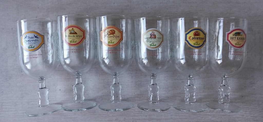 serie 6 Grolsch bierglazen ter ere van 100 jaar beugelfles, Ophalen of Verzenden, Zo goed als nieuw, Bierglas