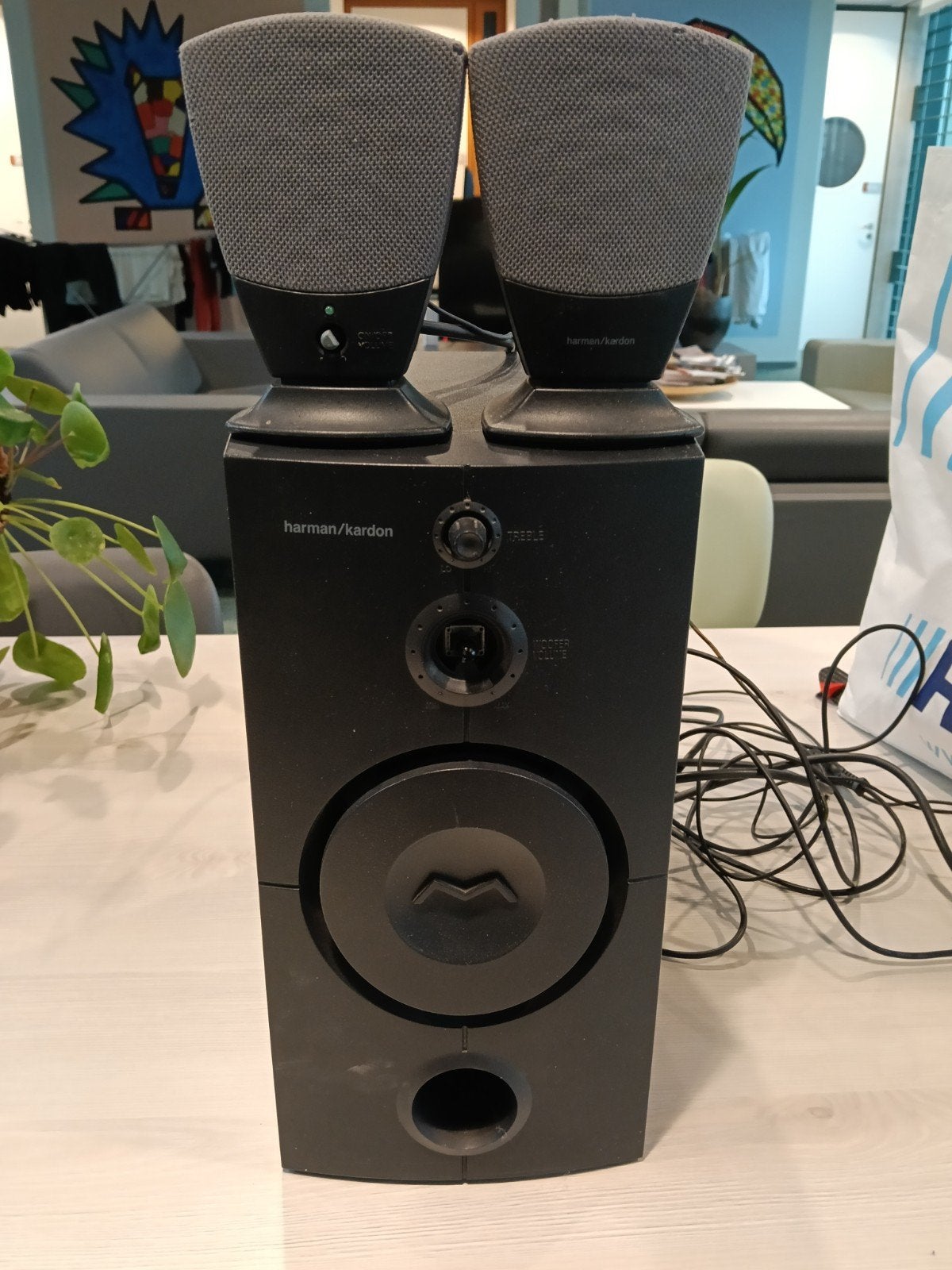 Harman Kardon 2.1 speakers - Goed geluid, compleet, Ophalen of Verzenden, Gebruikt, Audiokanaal 2.1, Harman Kardon