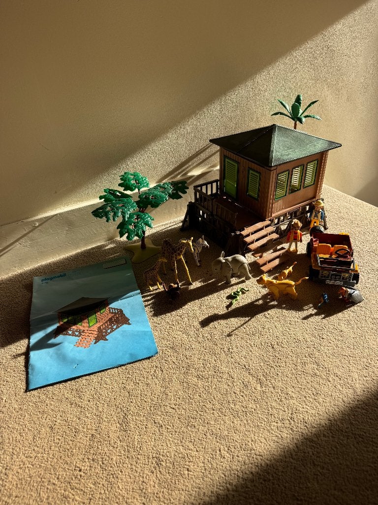 Playmobil 5759 Safari Rangerstation  met jeep, Kinderen en Baby's, Gebruikt, Gebouw, Country, Complete set