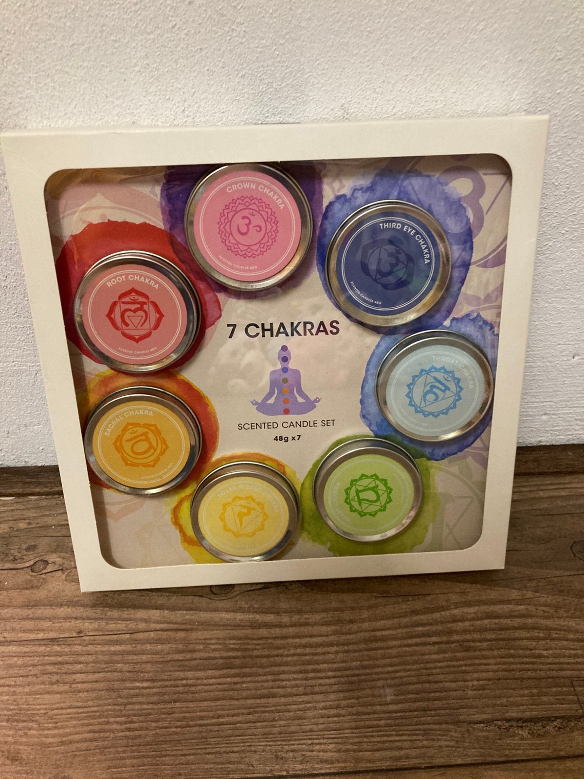 Geurkaarsen 7 chakras, Ophalen of Verzenden, Nieuw, Meerkleurig, Geurverspreider