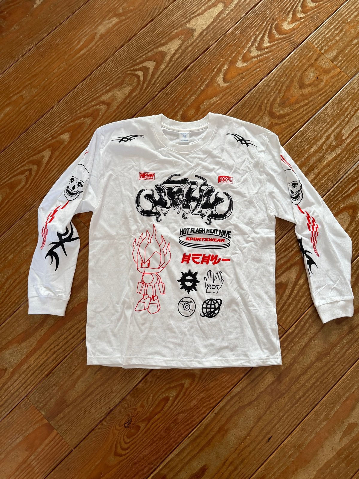 Wit T-shirt met lange mouwen en SONIC print - Maat XL, Ophalen of Verzenden, Nieuw, Maat 56/58 (XL), Wit