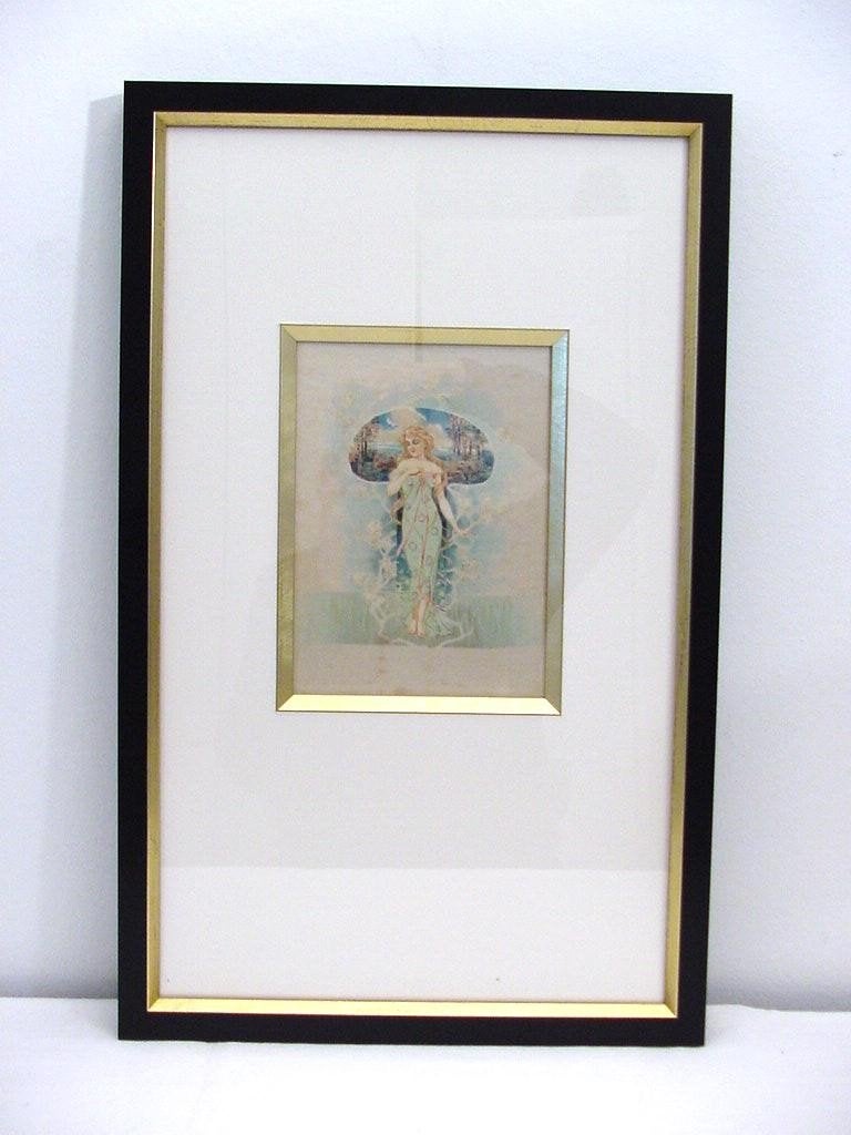 jugemdstil schildering op zijde, Huis en Inrichting, Ophalen of Verzenden, Minder dan 50 cm, Schilderij