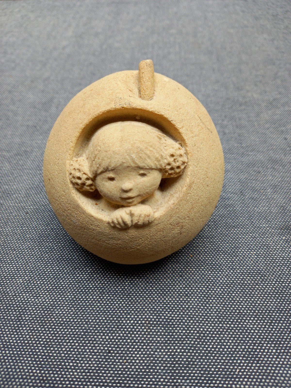 Vintage Marbell Stone Art appel., Verzamelen, Beelden en Beeldjes, Gebruikt, Fantasy, Ophalen of Verzenden