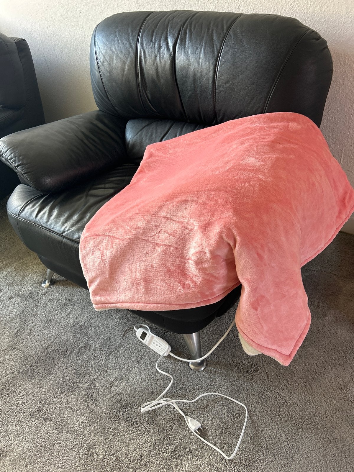 Heerlijk zachte elektrische deken - Roze/Wit, Ophalen, Eenpersoons, Roze, Fleece
