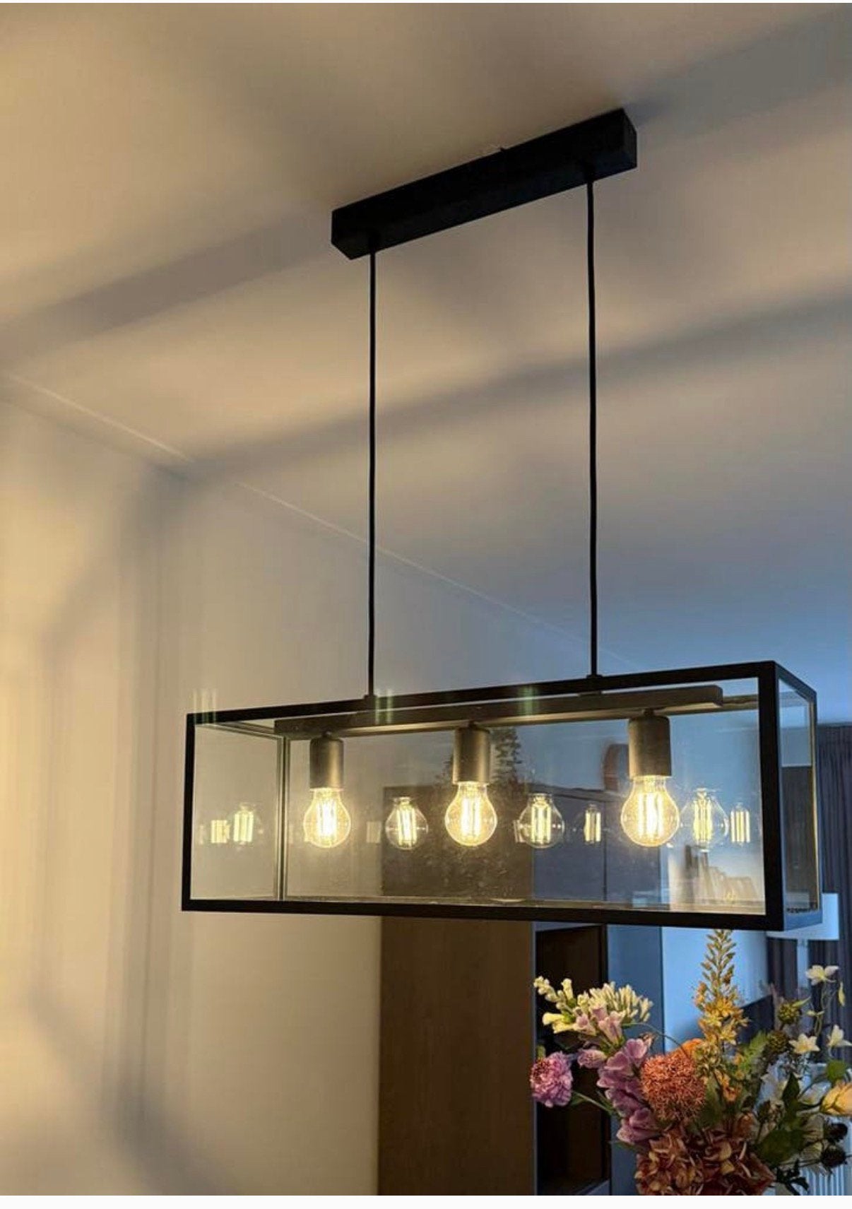 EGLO Charterhouse lamp zwart/transparant, Ophalen, Zo goed als nieuw