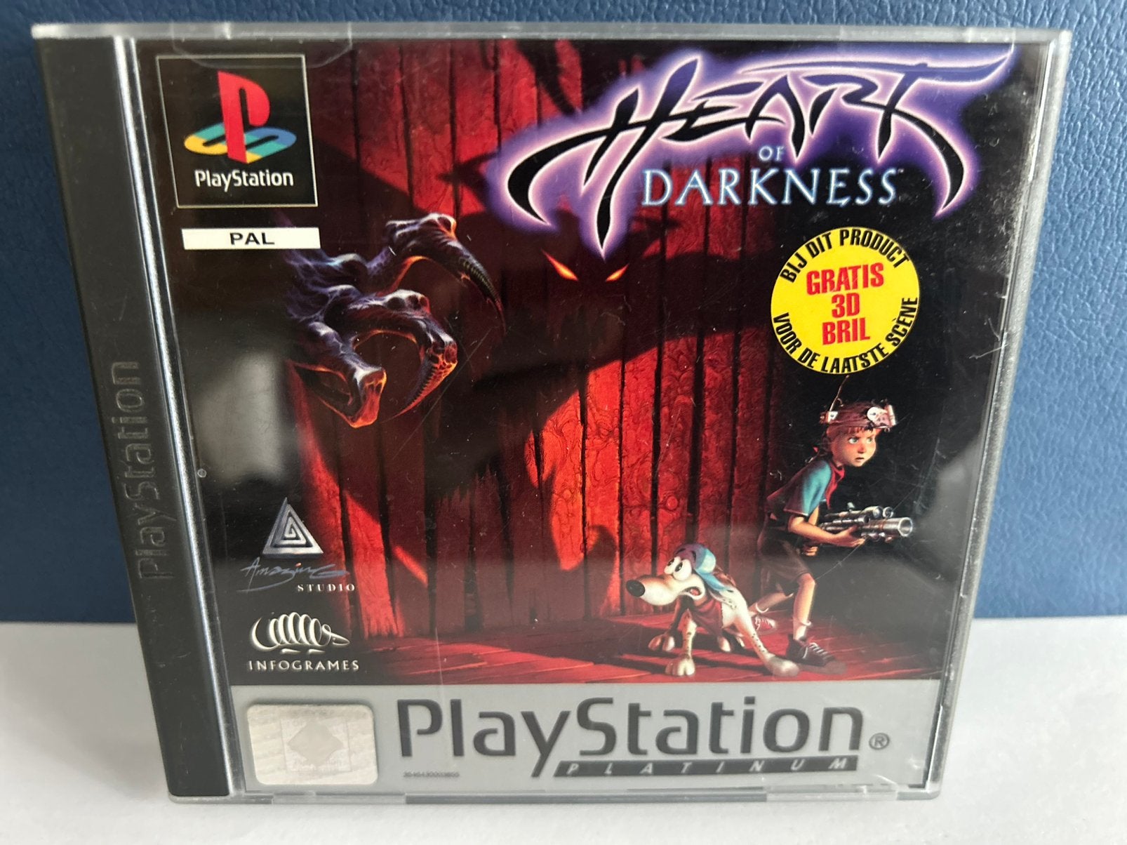 Heart of Darkness Platinum / 3D BRIL / Playstation 1 / PS1, 1 speler, Ophalen of Verzenden, Zo goed als nieuw, Avontuur en Actie
