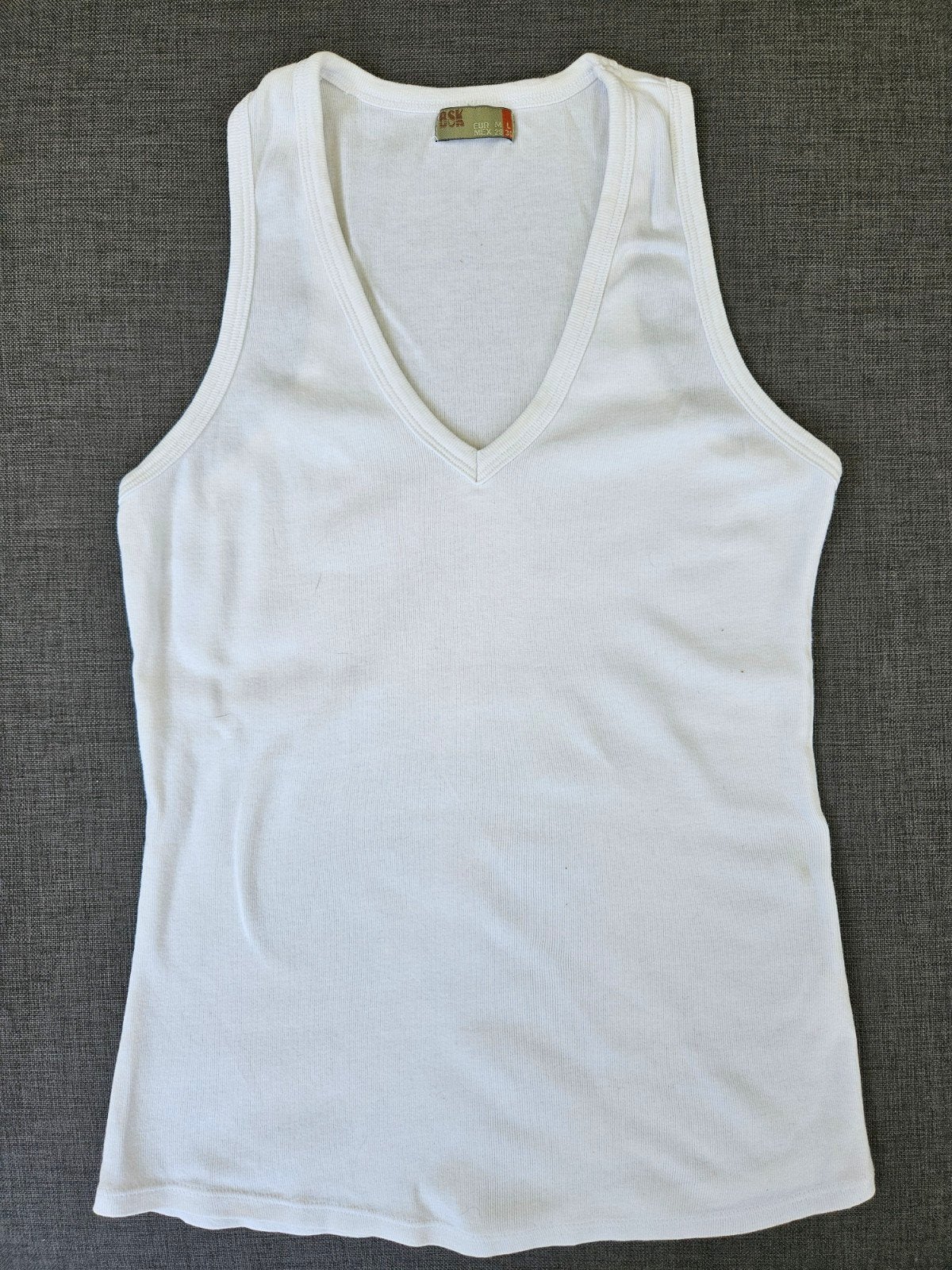 Witte BSK V-hals mouwloze top, maat M, Maat 38/40 (M), Wit, Ophalen of Verzenden, Zo goed als nieuw