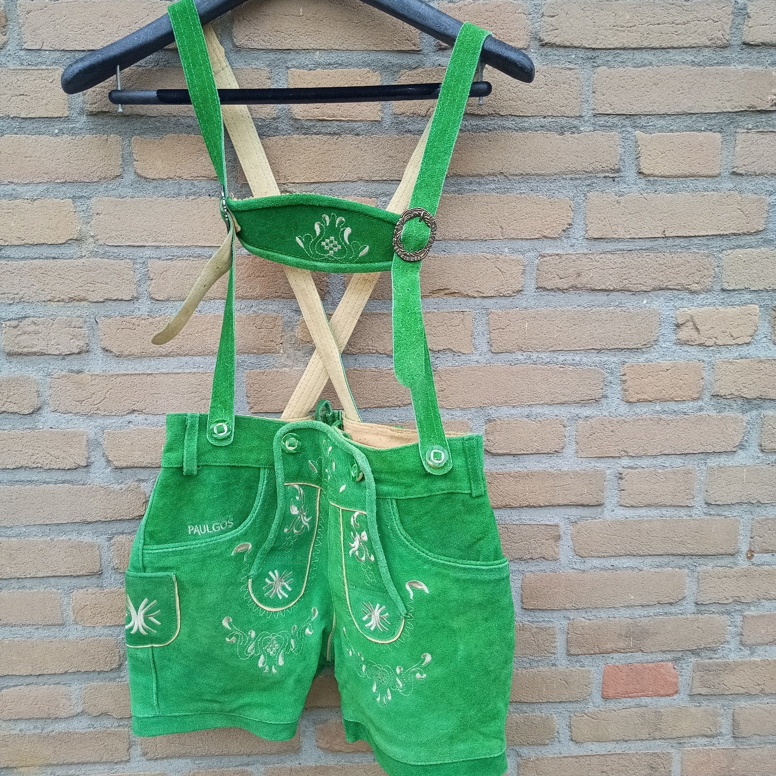 Lederhose 38 Paulgos zgan trachten echt leer Oktoberfest, Maat 38/40 (M), Paulgos, Carnaval, Ophalen of Verzenden