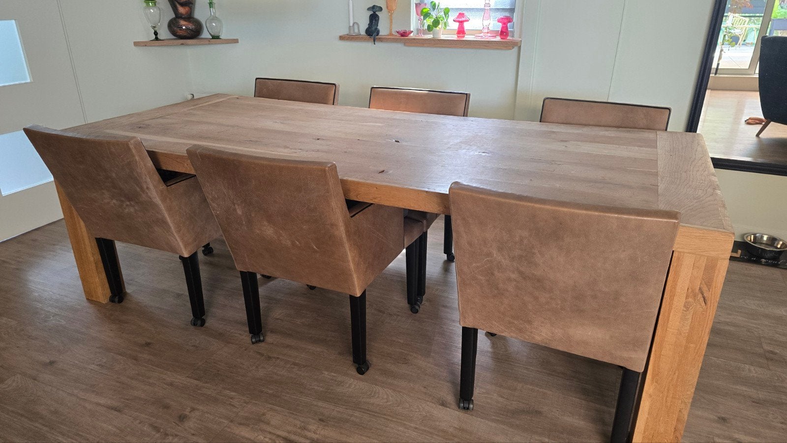 Eetkamerstoelen van Bart van Bekhoven, Huis en Inrichting, Stoelen, Ophalen, Gebruikt, Strak, klassiek, Bruin