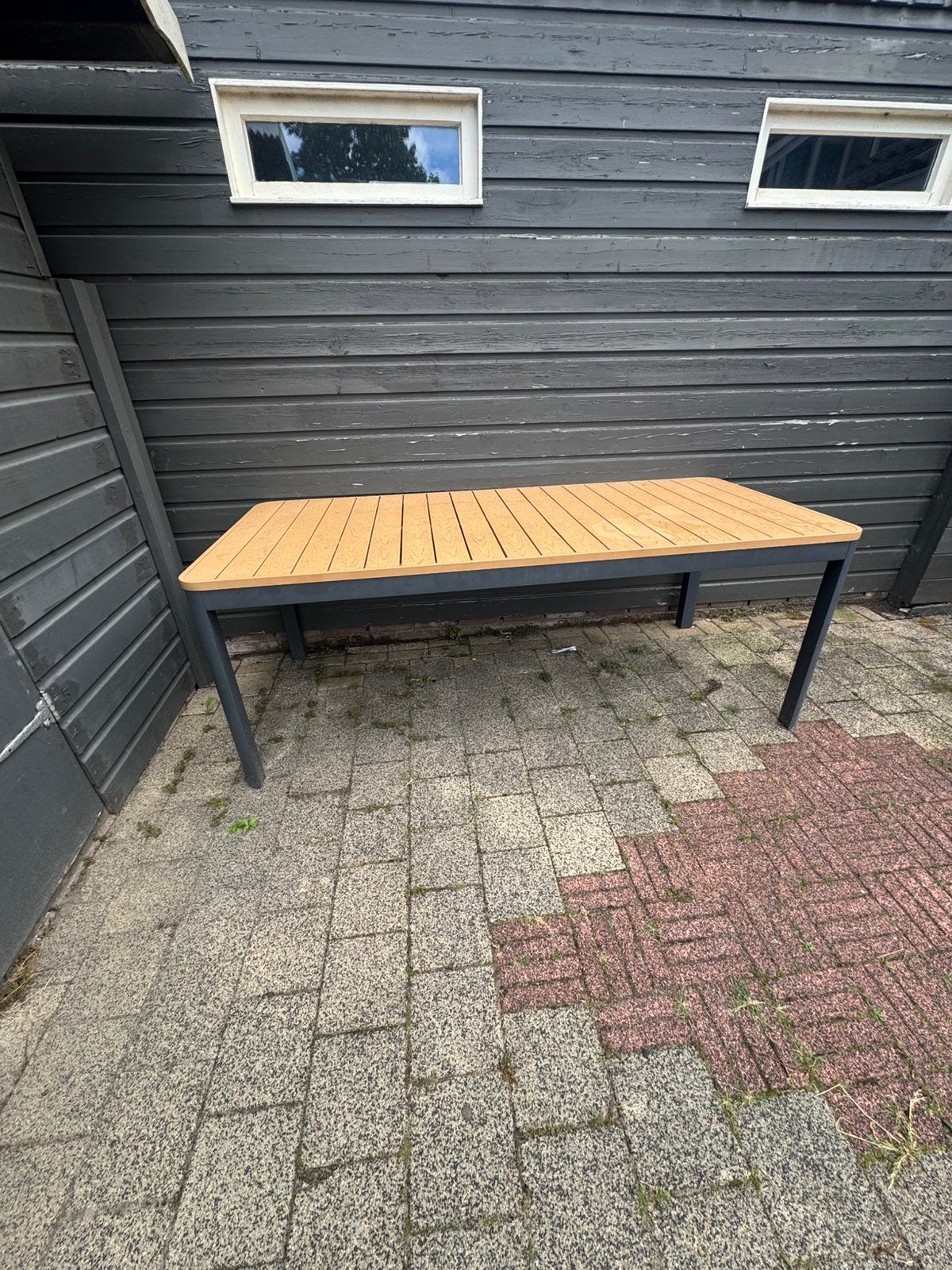Tuintafel aluminium, Tuin en Terras, Tuintafels, Ophalen, Gebruikt, Rechthoekig, Aluminium