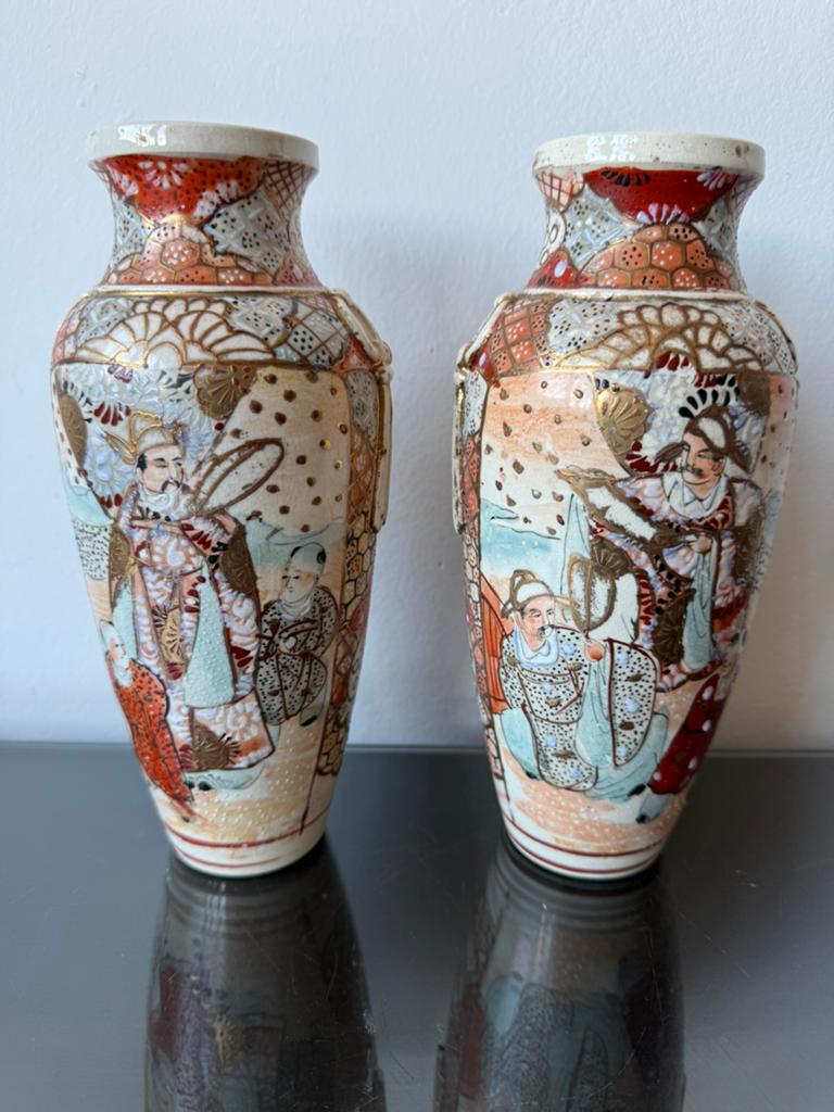 Twee Chinees Japans Satsuma vazen, Ophalen of Verzenden