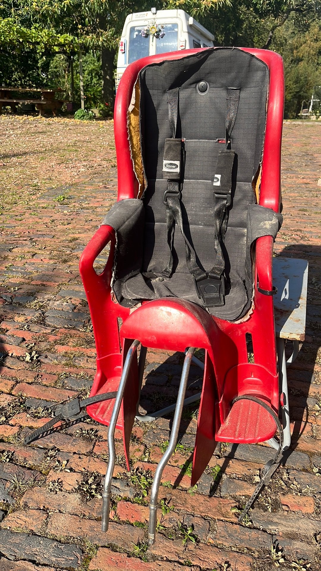 Römer fietsstoeltje GRATIS, Ophalen, Achterzitje, 9 t/m 18 kg, Gebruikt