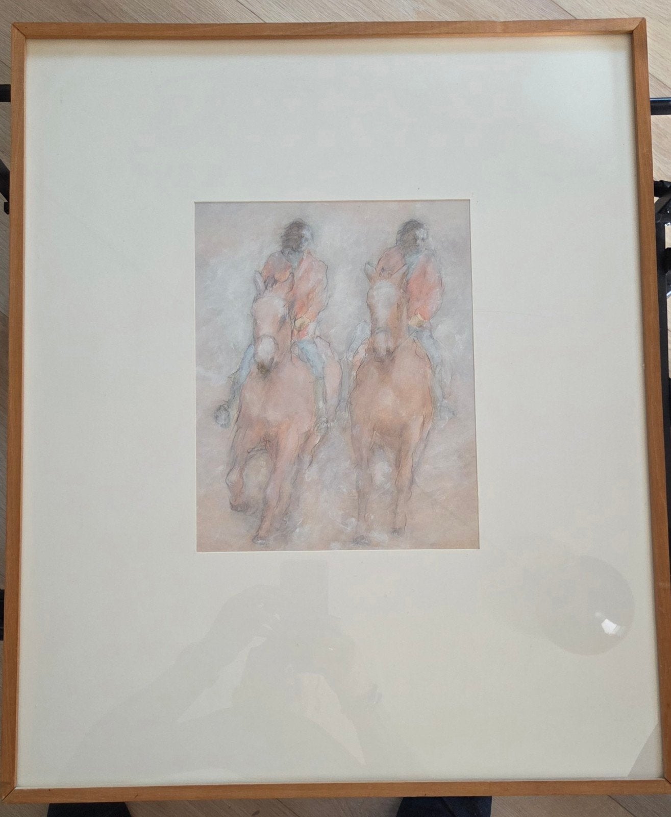 Origineel aquarel Ami Bernard Zillweger - ruiters - SBK 1982, Ophalen, Passe-partout, Aquarel