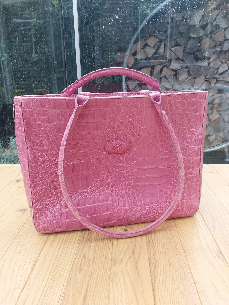 Vintage Mulberry Edbury Hot Pink – Congo/Croc Leather – Y2K, Ophalen of Verzenden, Roze, Handtas