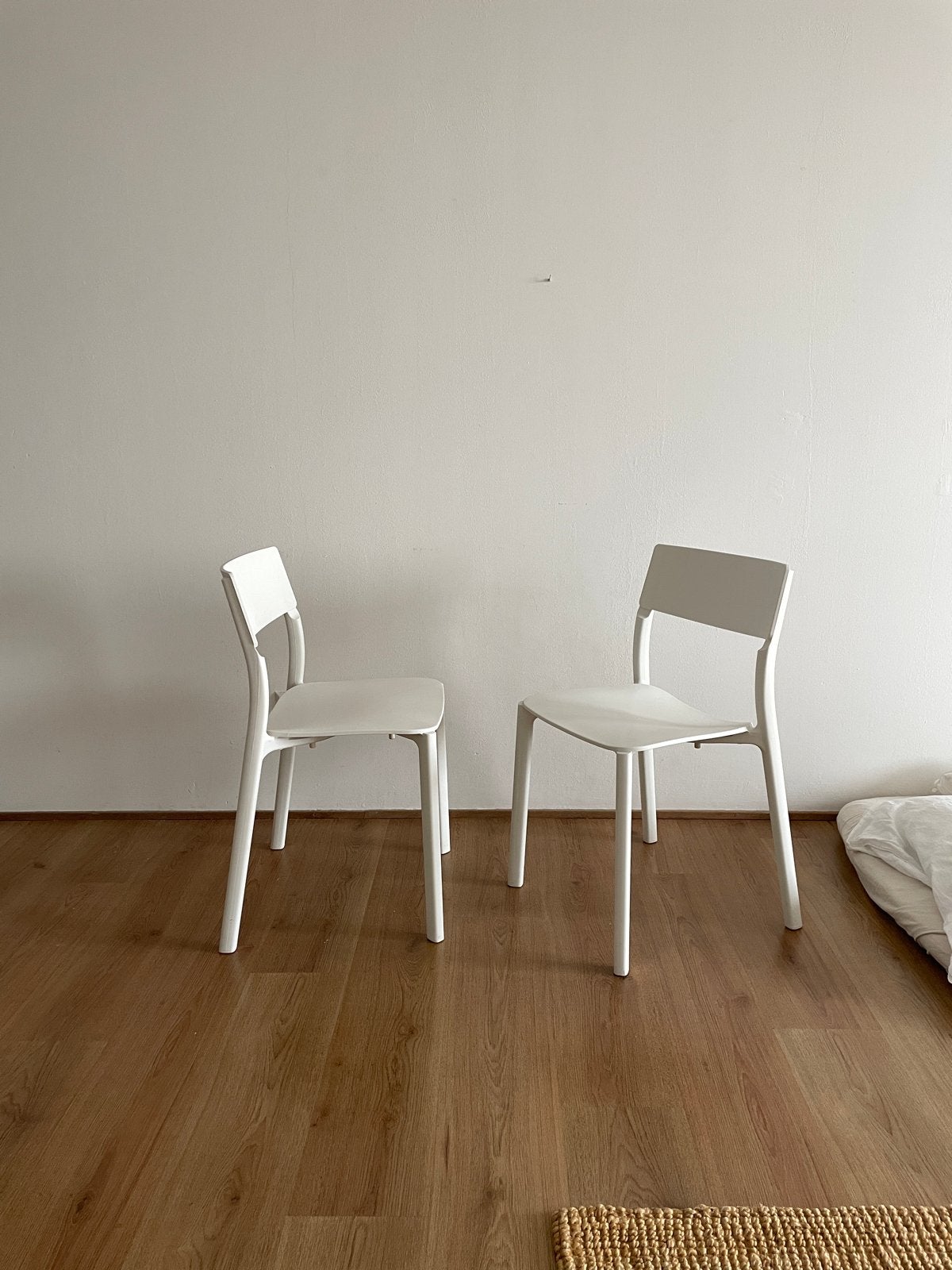 2 Ikea witte stoelen, Ophalen, Kunststof, Twee, Wit