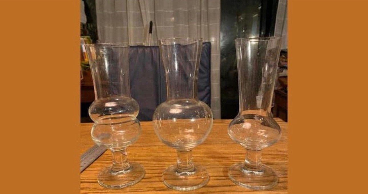 Leerdam, W. Heesen? 3 vazen , kristalglas , h.21 cm, Vintage, Ophalen of Verzenden