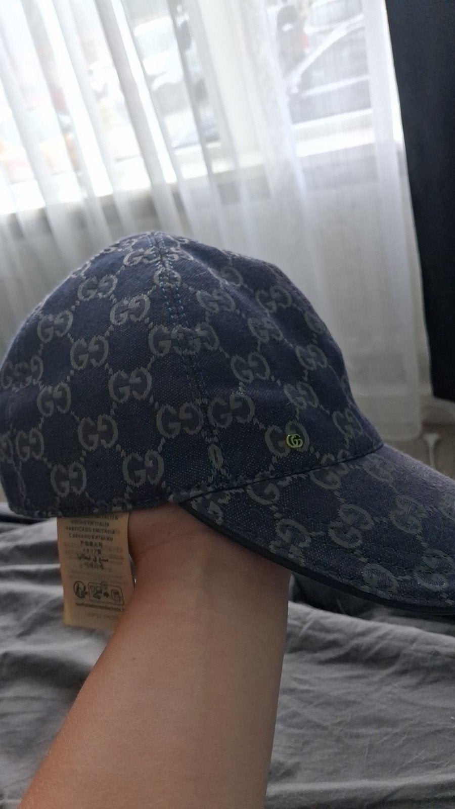 Gucci pet met GG-monogram in denim, Kleding | Heren, Hoeden en Petten, Ophalen, One size fits all, Pet, Gucci