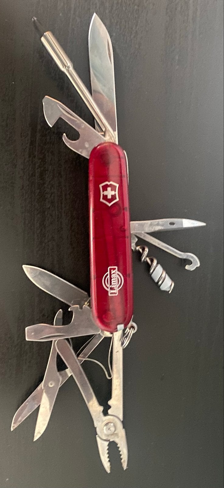 Victorinox zakmes – transparant rood – 33 functies, Ophalen of Verzenden, Gebruikt