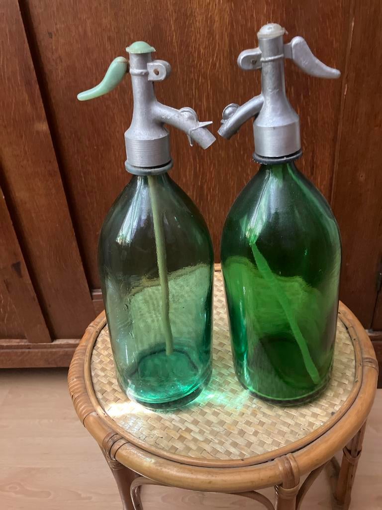 Vintage Groene Sodafles Sifon spuitfles, Antiek en Kunst, Ophalen of Verzenden
