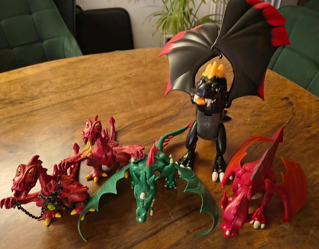 Playmobil 5 draken, groen rood en zwart, Kinderen en Baby's, Speelgoed | Playmobil, Ophalen of Verzenden, Gebruikt, Los playmobil