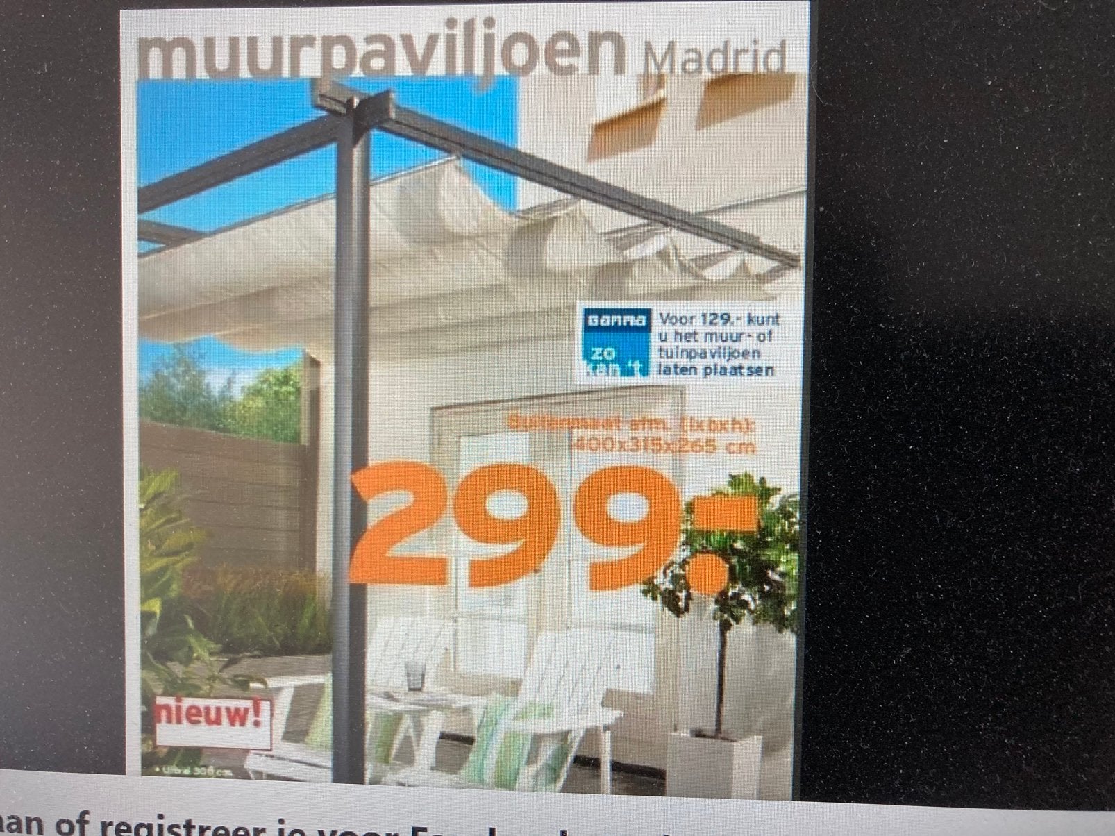 Muur paviljoen Madrid, Ophalen, Nieuw, Tuinpaviljoen