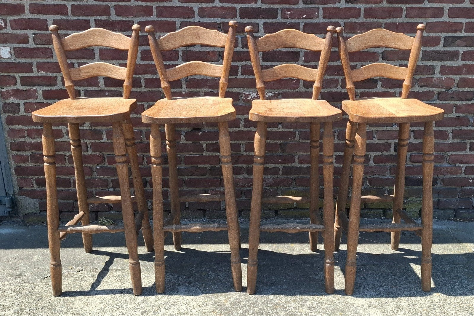 4 houten barkrukken, Ophalen, 60 tot 90 cm