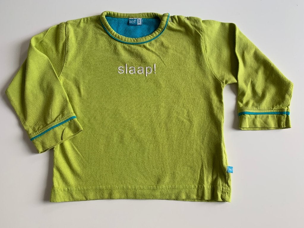 Pyjamatruitje / Longsleeve van Lief maat 86 zgan (N392), Kinderen en Baby's, Babykleding | Maat 86, Nacht- of Onderkleding, Lief!