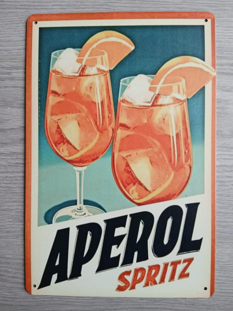 Aperol Spritz 20x30 cm Metalen Reclamebord, Ophalen of Verzenden, Nieuw, Reclamebord