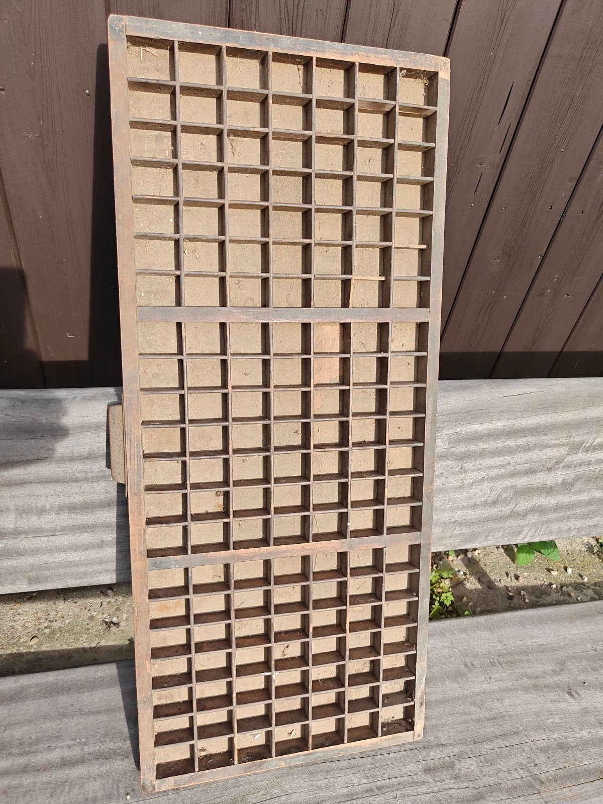 Antieke letterbak / zetkast - Vintage houten sorteerbak, Ophalen
