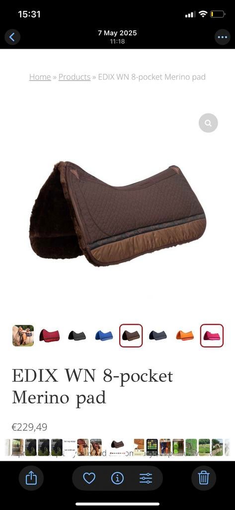 Edix western pad merino wol, Ophalen of Verzenden, Nieuw