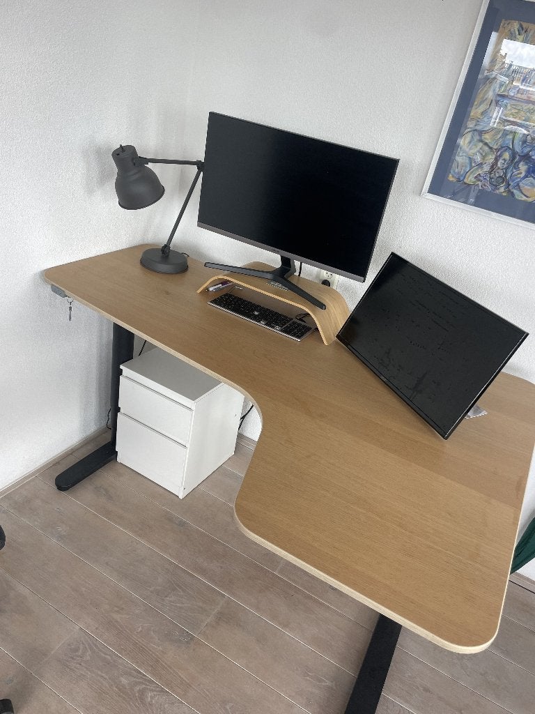 Zit-sta verstelbaar bureau - Hoekbureau - Modern, Ophalen, Zit-sta bureau, 160 cm, 120 cm