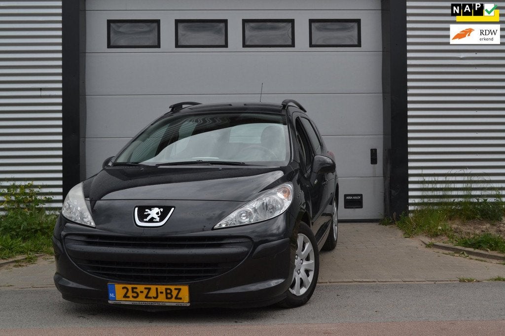 Peugeot 207 SW 1.4 VTi X-line, Gebruikt, Zwart, Origineel Nederlands, Handgeschakeld