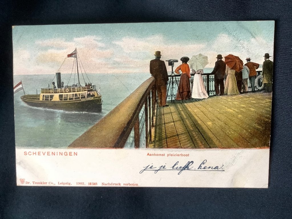 Scheveningen, aankomst plezierboot, Ophalen of Verzenden, Voor 1920, Gelopen, Zuid-Holland