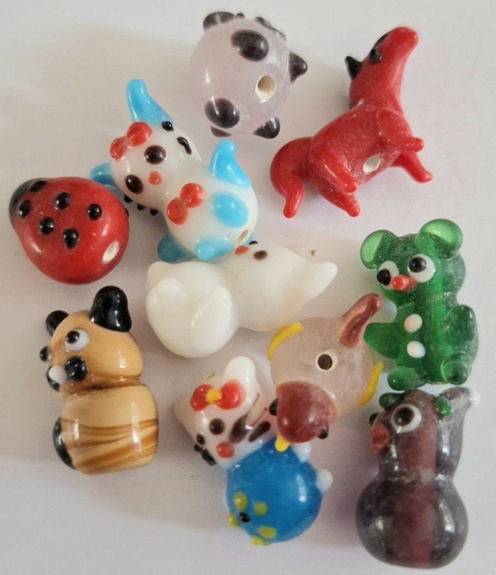 SALE partij 10x handgemaakte murano glas kralen 15-28 mm mm, Verzenden, Nieuw, Kraal