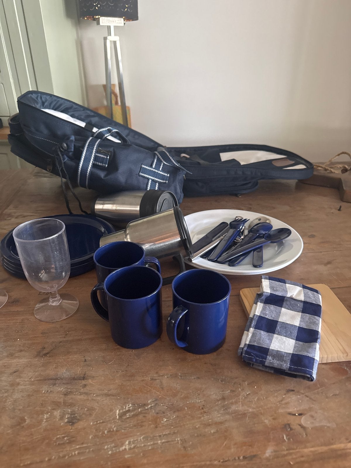 Picknick rugzak met servies en bestek, Ophalen of Verzenden, Gebruikt