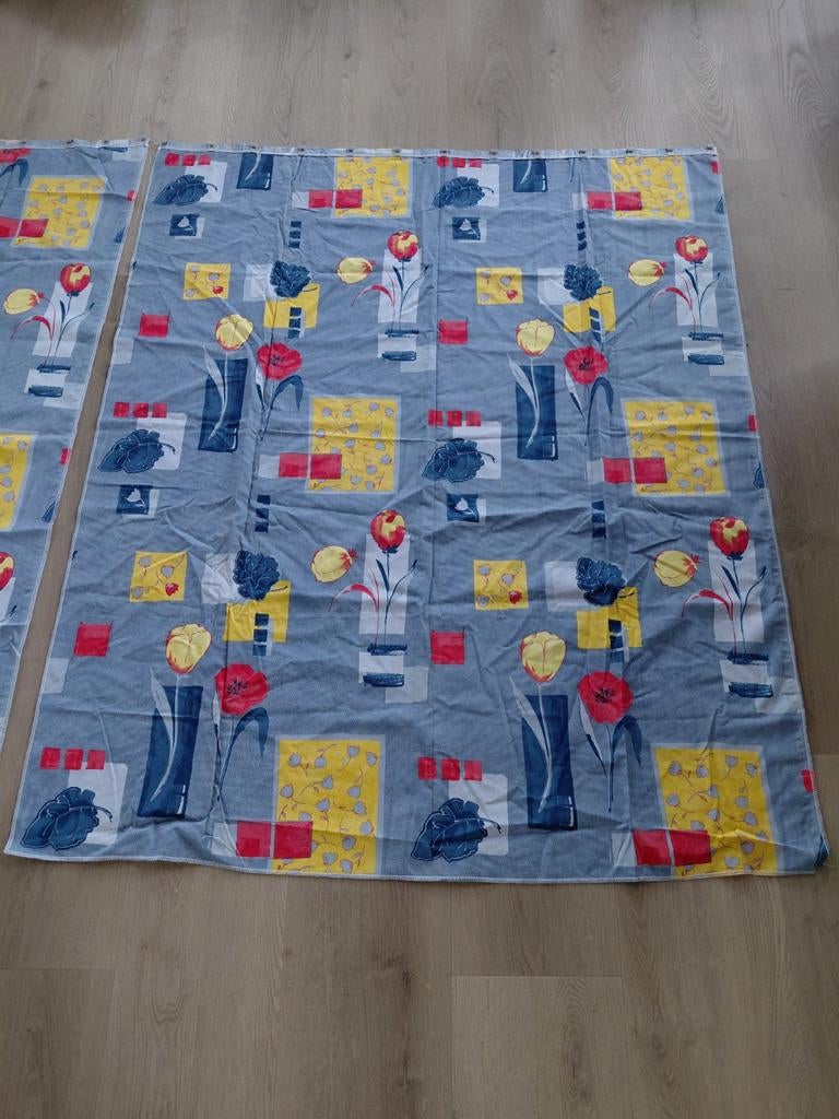 2x Gordijn voor in tent - 119x142 cm met haakjes, Ophalen