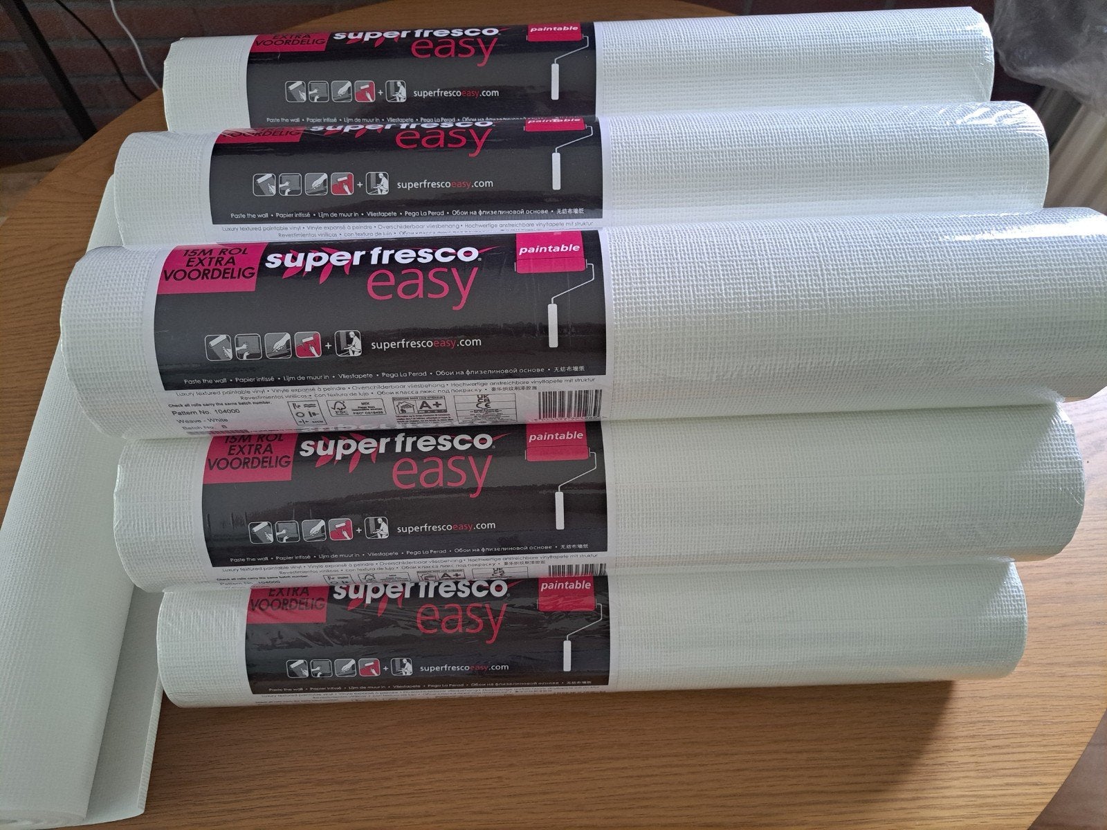 Superfresco Easy Vliesbehang Weave White - 12 rollen, Ophalen