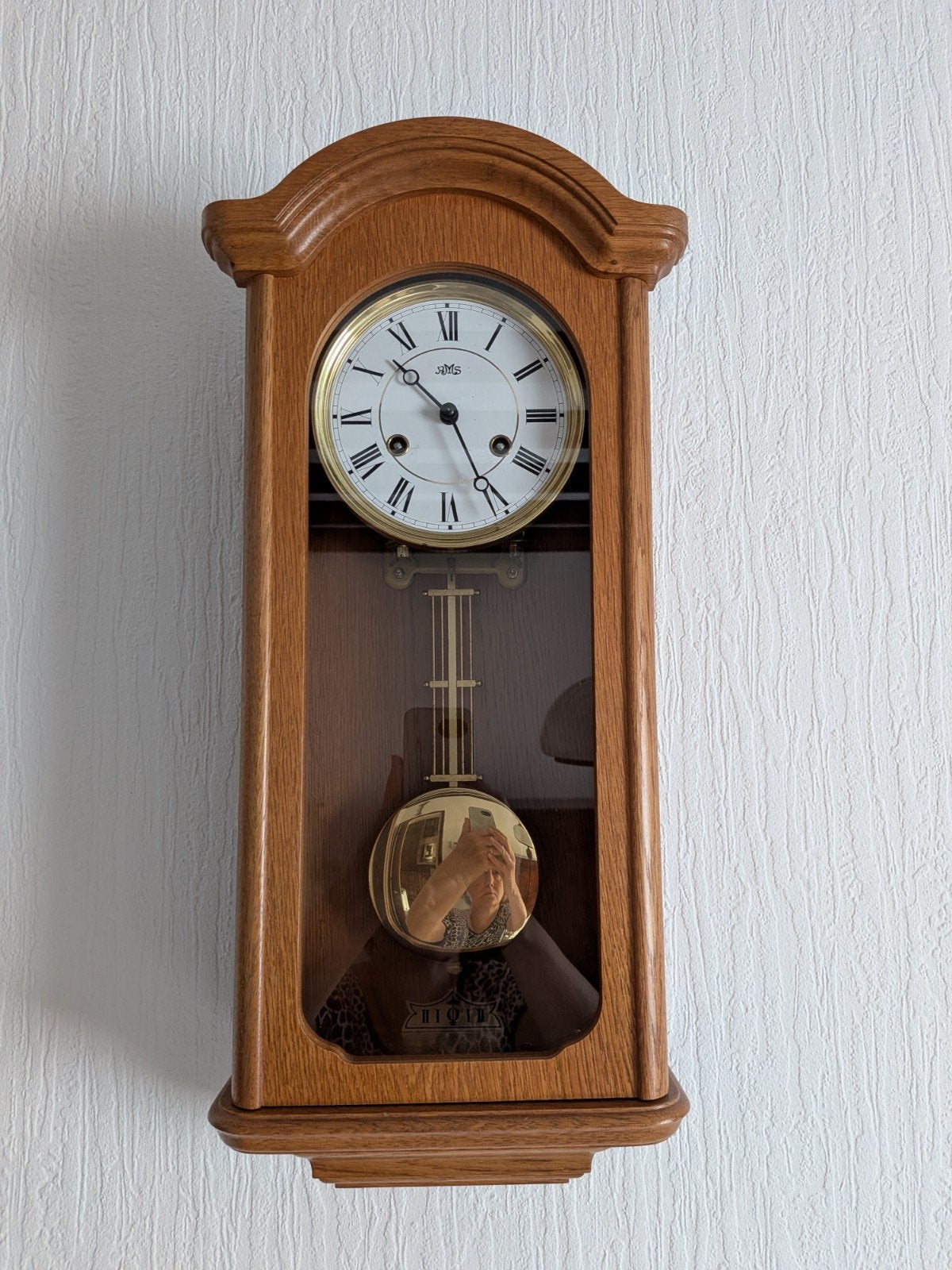 wandklok eiken, Antiek en Kunst, Ophalen