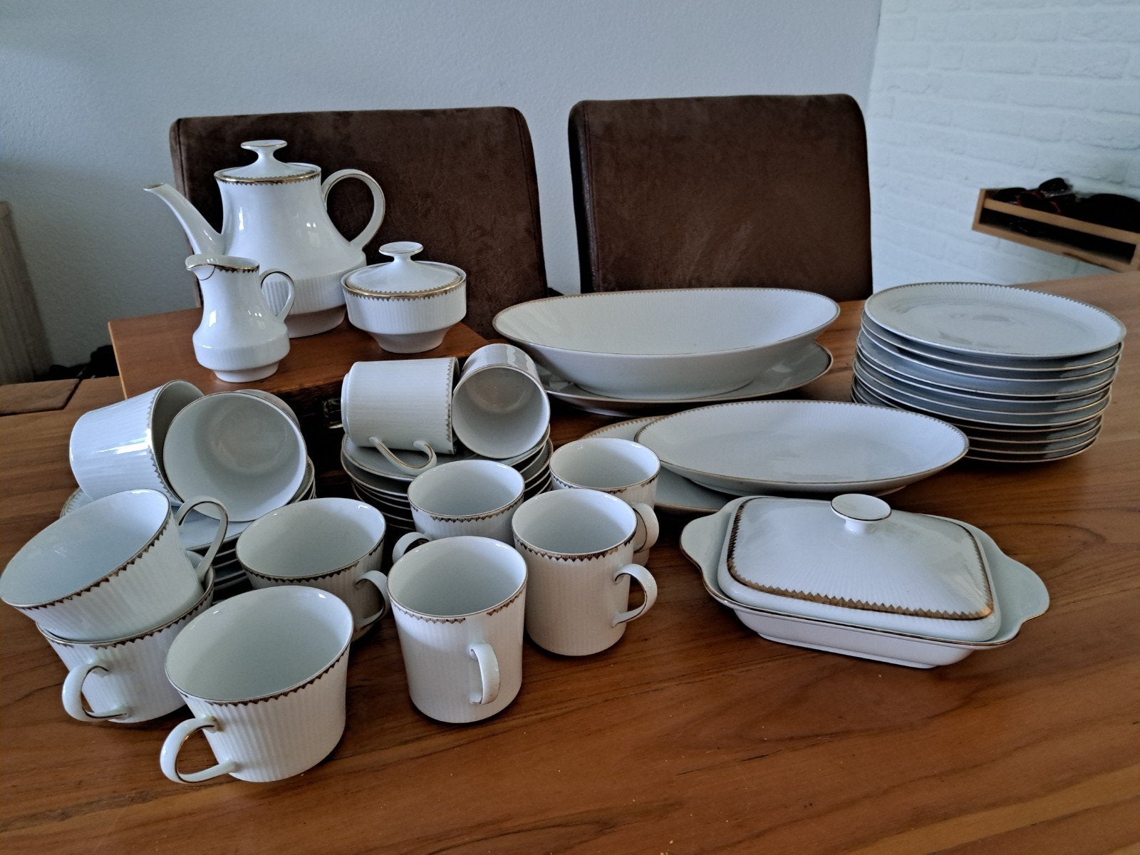 Winterling Marktleuthen Bavaria servies - Wit met goud, Ophalen, Gebruikt, Overige merken, Klassiek