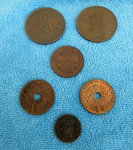 Lotje kopergeld Nederlands-Indie - 1858 /1945, Postzegels en Munten, Verzenden, Koning Willem III, 1 cent, Setje