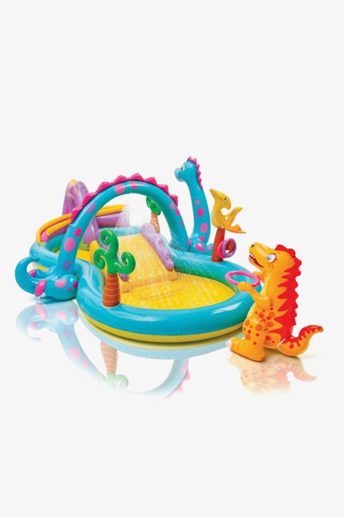 INTEX zwembad met glijbaan - dinosaurus, Ophalen of Verzenden, Zo goed als nieuw, Opblaaszwembad