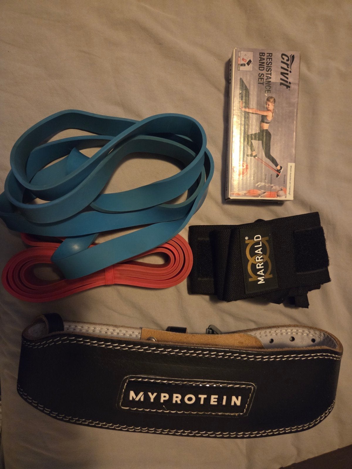 Sport Attributen: Elastieken, Rugband & Pols Ondersteuning, Sport en Fitness, Fitnessmaterialen, Ophalen of Verzenden, Zo goed als nieuw