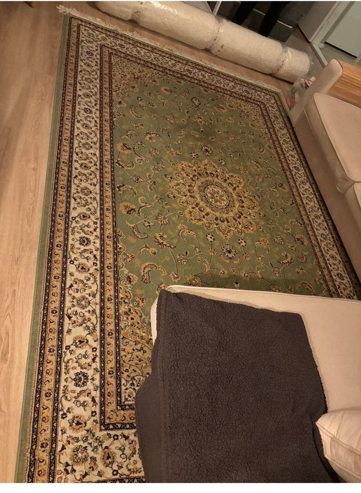 Groot Perzisch tapijt, groen, ca. 2x3 meter, goede kwaliteit, Ophalen, Gebruikt, 200 cm of meer, Rechthoekig